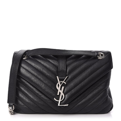 Saint Laurent Sheepskin Matelasse Medium Monogram College Punk Chain Satchel Black 1 of 9
