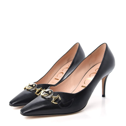 Gucci Malaga Kid Zumi 75mm Pumps 38 Black 3 of 11