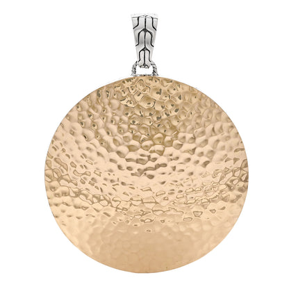 John Hardy Sterling Silver 18K Yellow Gold Palu Hammered Disc Pendant 1 of 4
