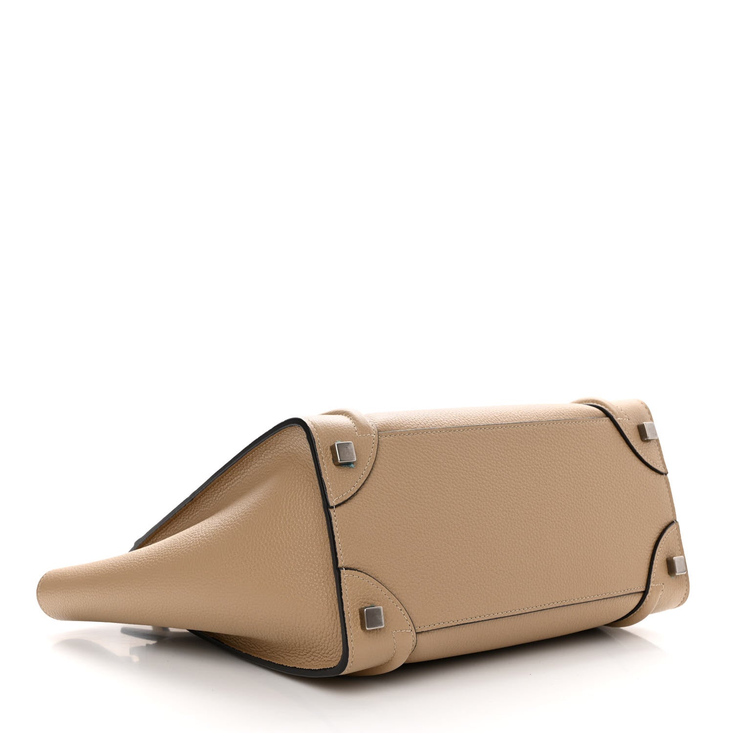 Celine Drummed Calfskin Micro Luggage Dune 4 of 11