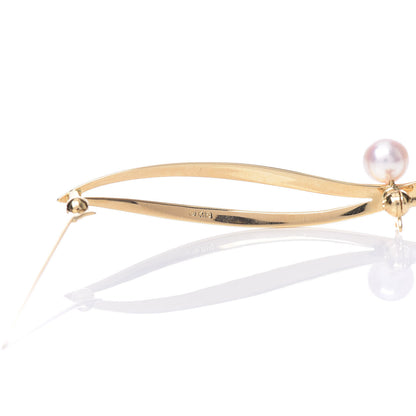 Mikimoto 18K Yellow Gold Akoya Pearl 6mm Brooch 5 of 5