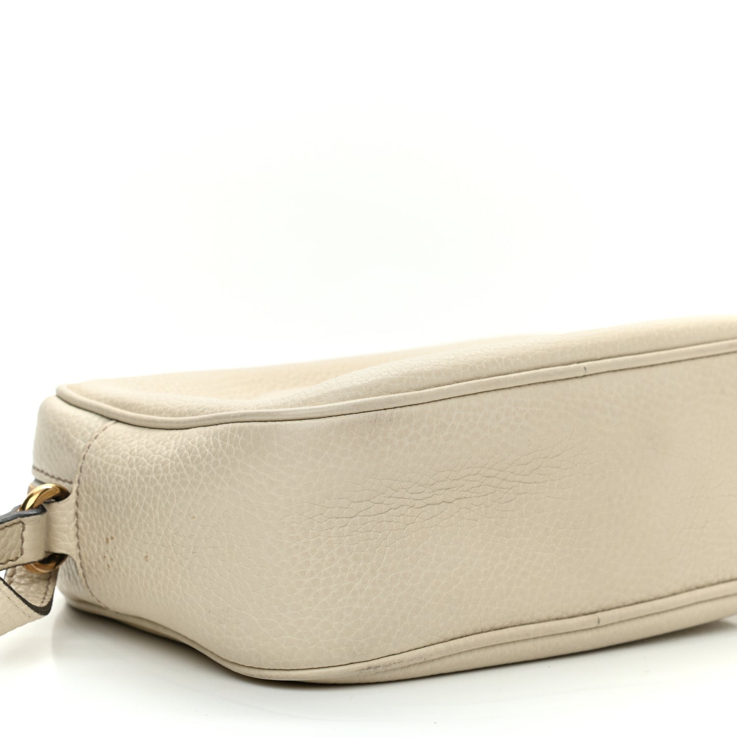 Pebbled Calfskin Small Soho Disco Bag Off White