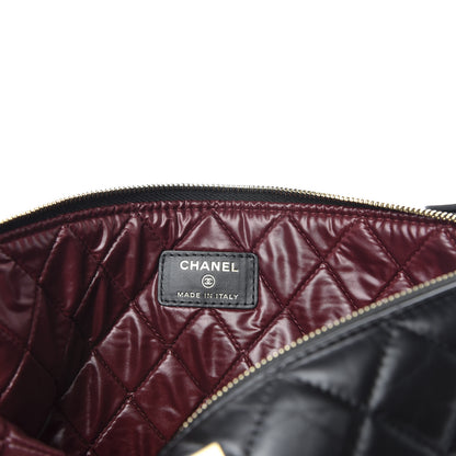 Chanel Aged Calfskin Quilted Medium Lucky Charms Cosmetic Case Black 6 of 8