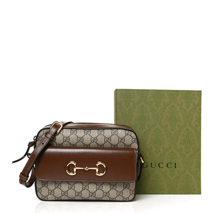 Gucci GG Supreme Monogram Small Horsebit 1955 Shoulder Bag Beige Brown Sugar 14 of 14