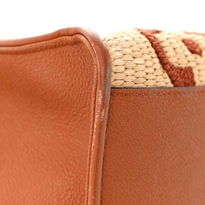 Louis Vuitton Raffia Calfskin Monogram Giant Onthego GM Tan 10 of 12