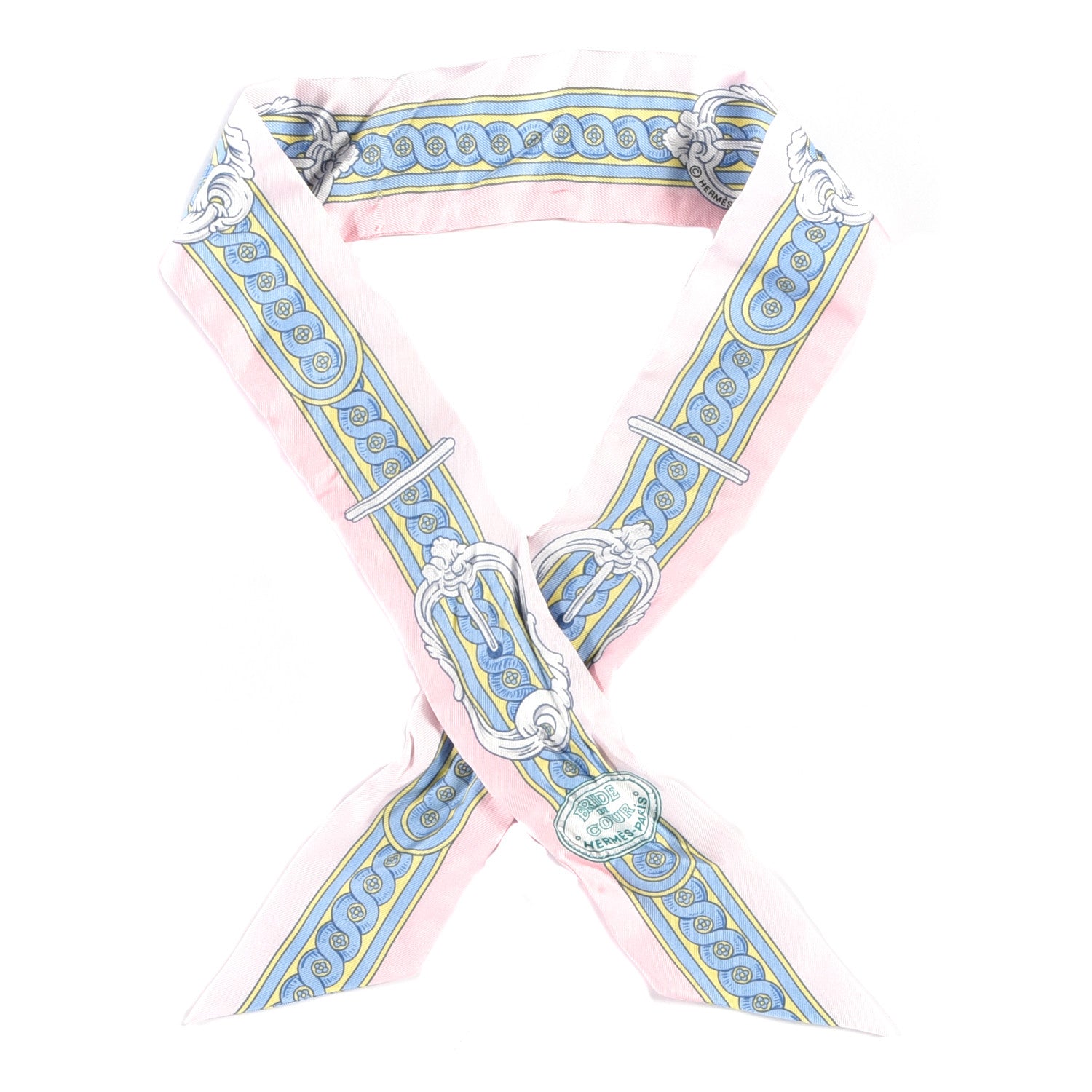 Hermes Silk Bride De Cour Twilly Rose Pale Ciel 1 of 4