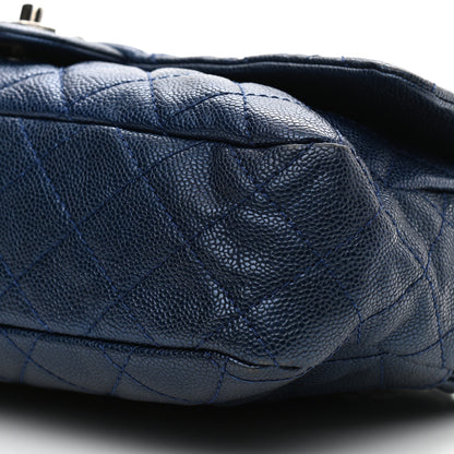Chanel Iridescent Caviar Quilted Jumbo Easy Flap Blue 10 of 12