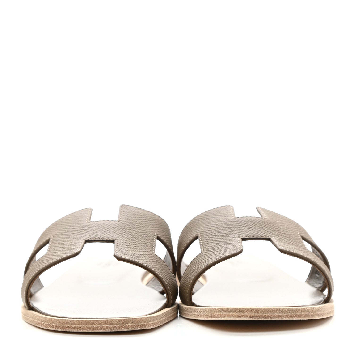 Hermes Epsom Oran Sandals 37 Etoupe 2 of 9