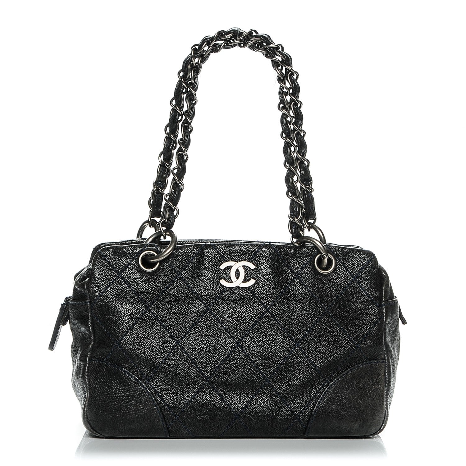 Chanel Distressed Caviar Outdoor Ligne Tote Navy 1 of 16