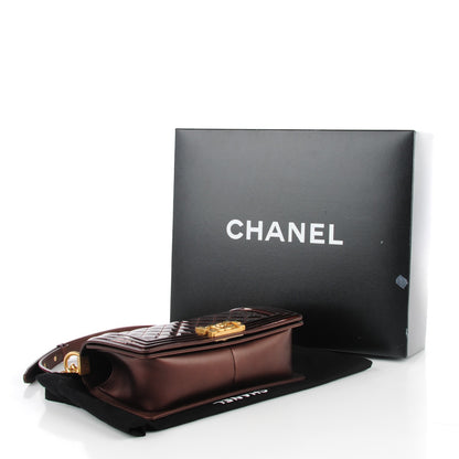 Chanel Metallic Patent Calfskin Medium Boy Flap Brown 2 of 10