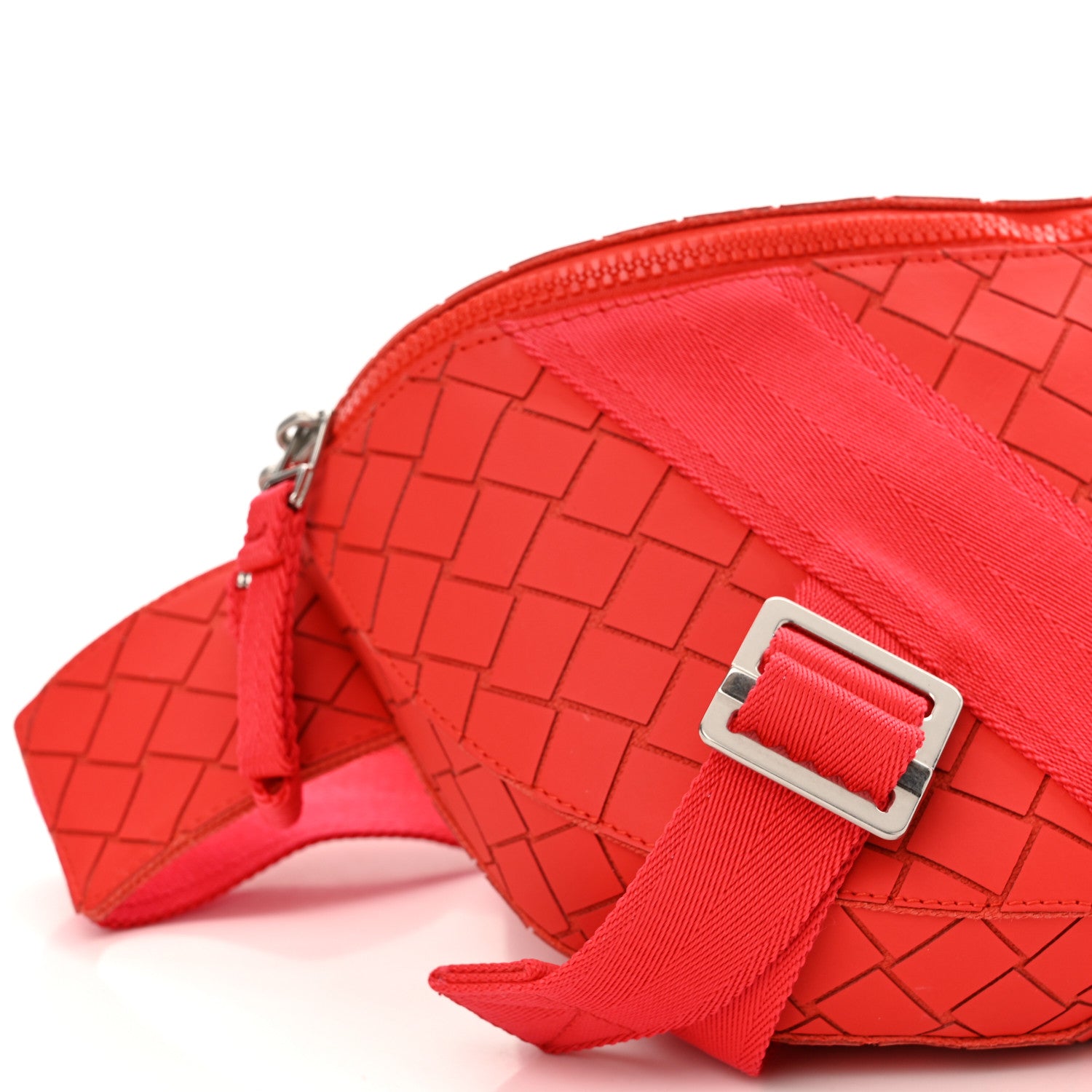 Bottega Veneta Nappa Intrecciato Carved Panels Belt Bag Red 10 of 11