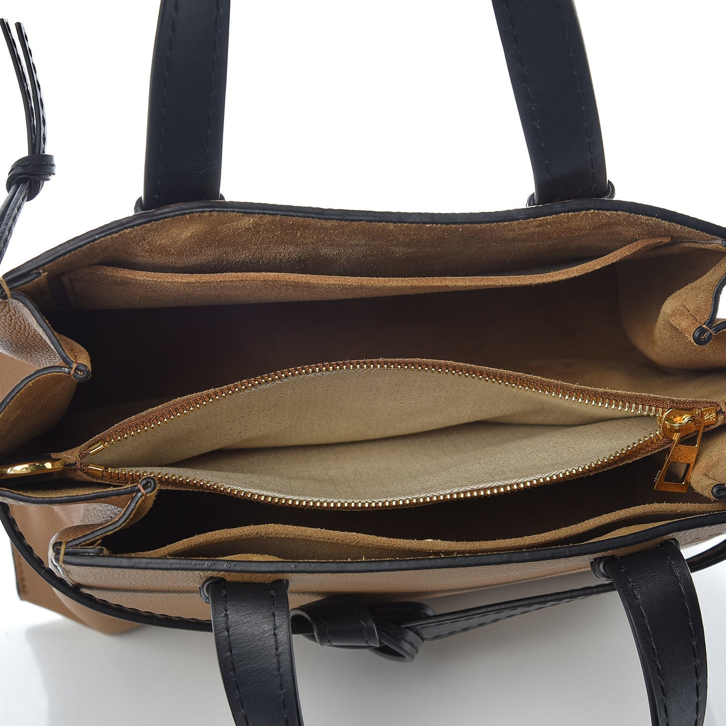 Calfskin Small Gate Tote Mocca Black