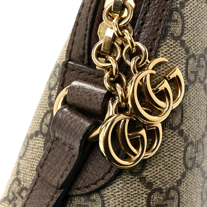 Gucci GG Supreme Monogram Textured Dollar Calfskin Web Small Ophidia Dome Shoulder Bag Beige Ebony New Acero 13 of 13