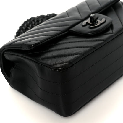 Chanel Lambskin Chevron Quilted Mini Rectangular Flap So Black 10 of 12