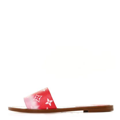 Louis Vuitton Monogram Escale Lock It Flat Mule 37.5 Rouge 1 of 8