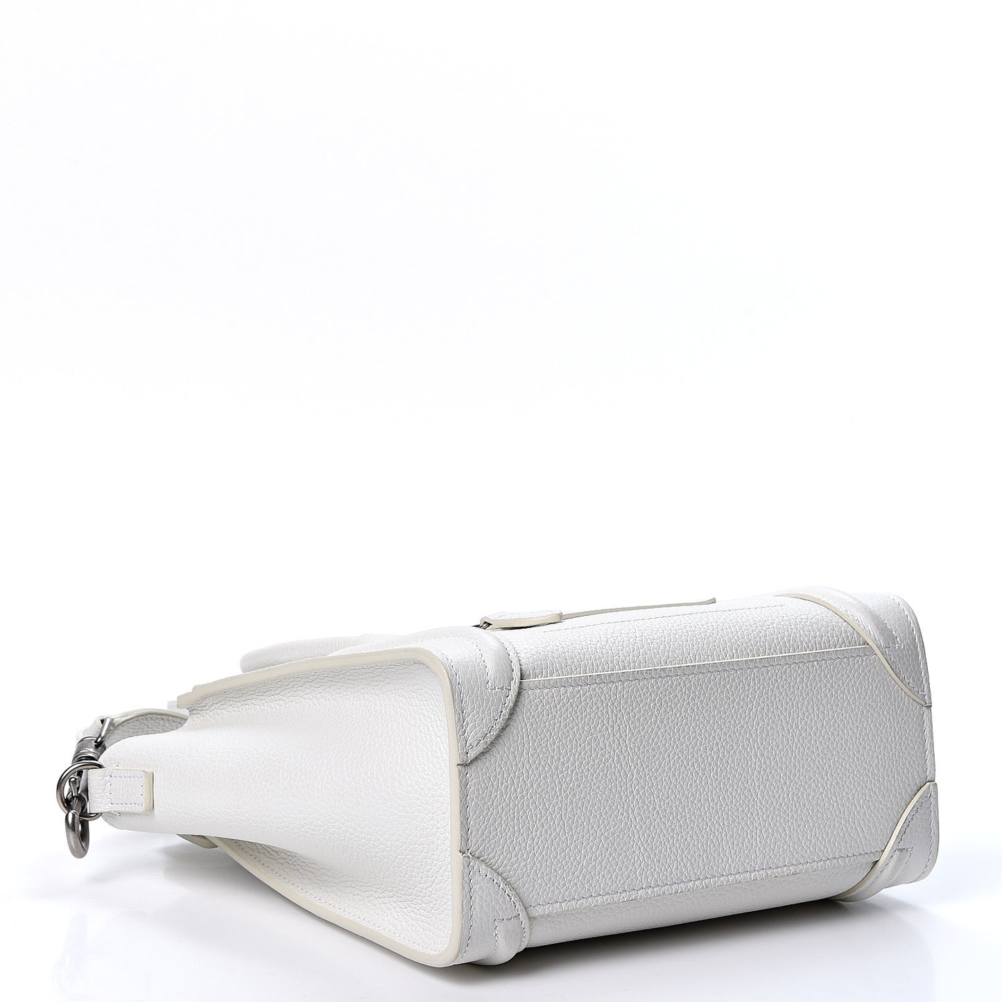 Drummed Calfskin Nano Luggage White