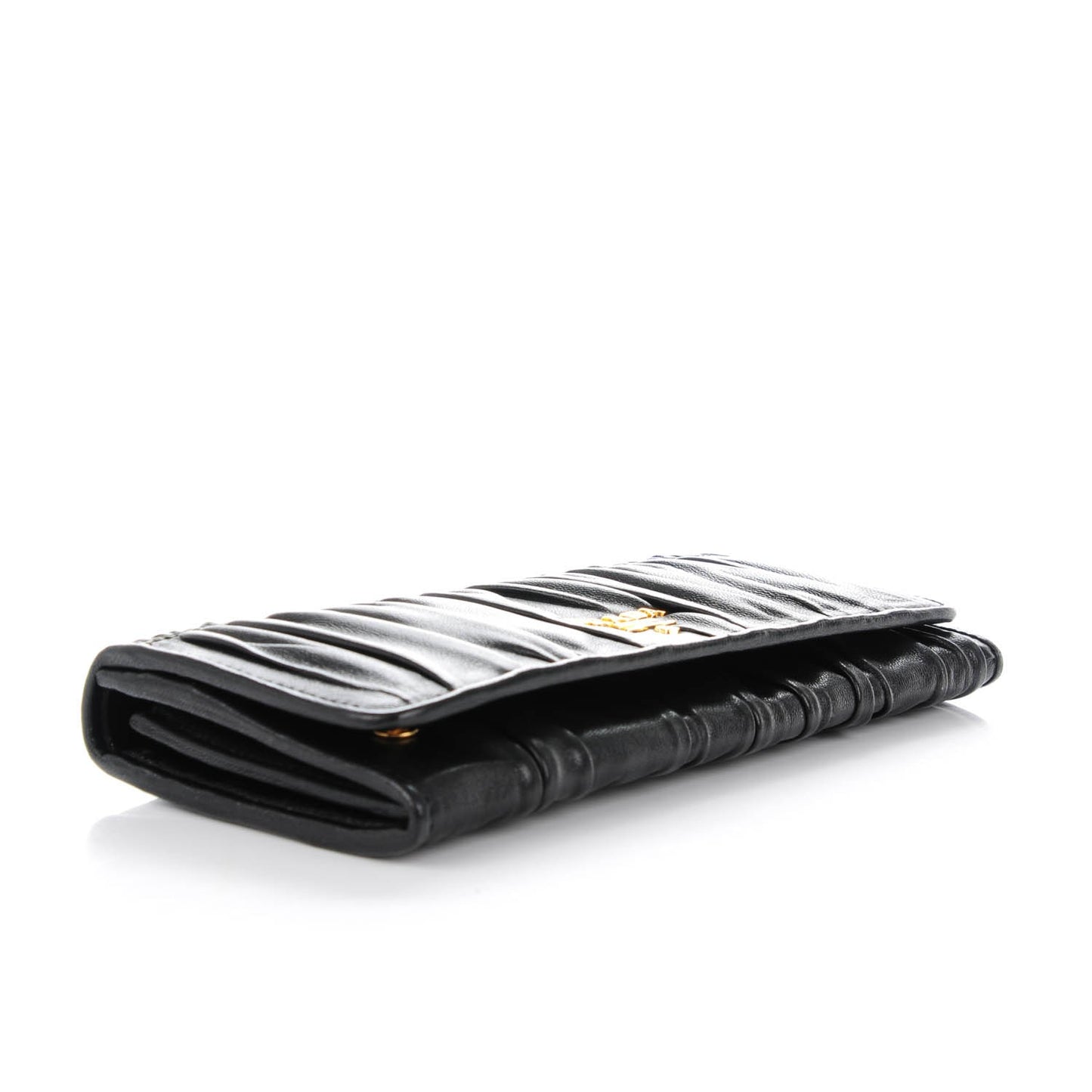 Nappa Gaufre Continental Wallet Nero Black