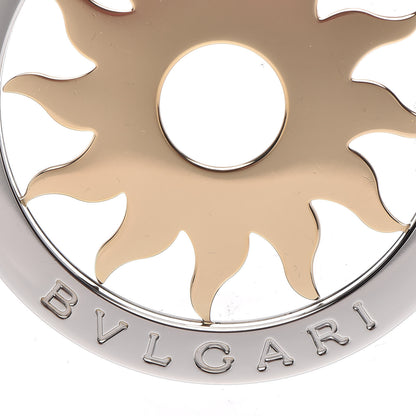 Bulgari Stainless Steel 18K Yellow Gold Large Tondo Sun Pendant 3 of 4