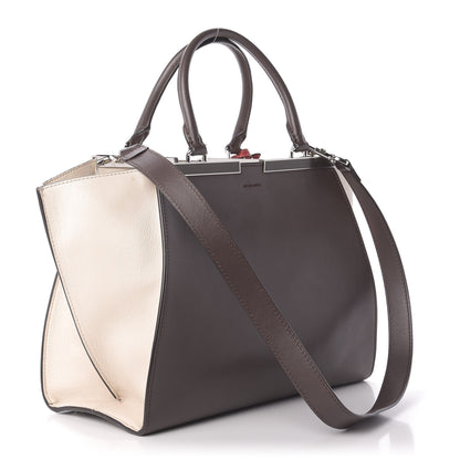 Fendi Calfskin Petite 3Jours Tote Marrone Camelia Ice 4 of 14