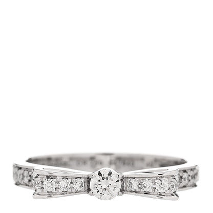 Chanel 18K White Gold Diamond Ruban Ring 49 4.75 1 of 7