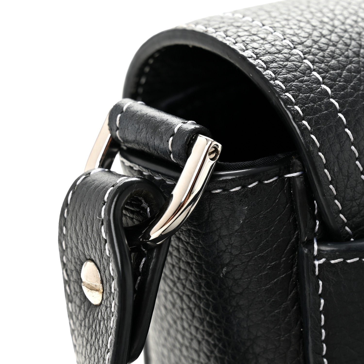 Christian Dior Grained Calfskin Saddle Messenger Bag With Strap Black 10 of 12