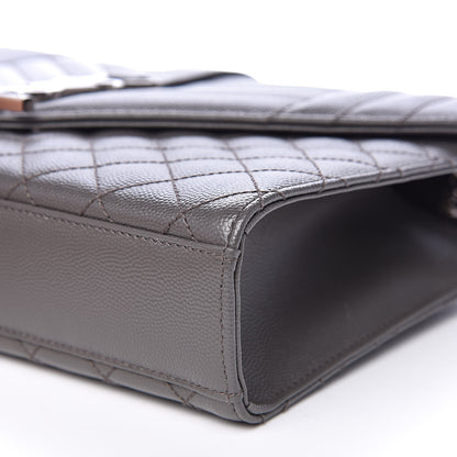 Saint Laurent Grain De Poudre Textured Mixed Matelasse Medium Triquilt Monogram Satchel Earth 8 of 9