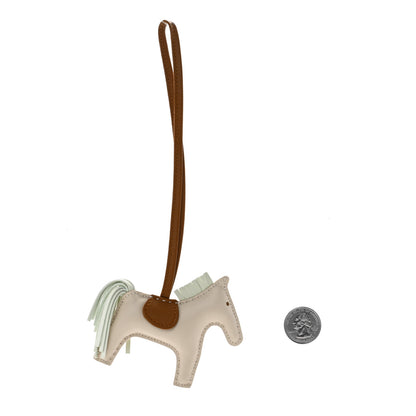 Hermes Milo Lambskin Grigri Rodeo Horse Bag Charm PM Craie Vert Fizz Kraft 2 of 5