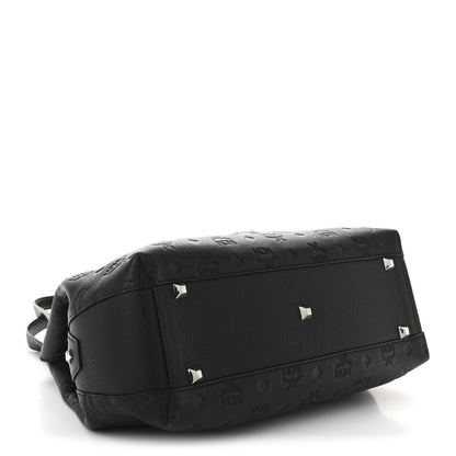 MCM Calfskin Ottomar Monogram Essential Hobo Black 4 of 10