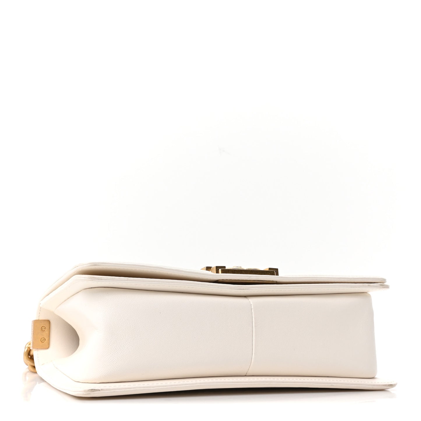Snakeskin Medium Boy Flap White