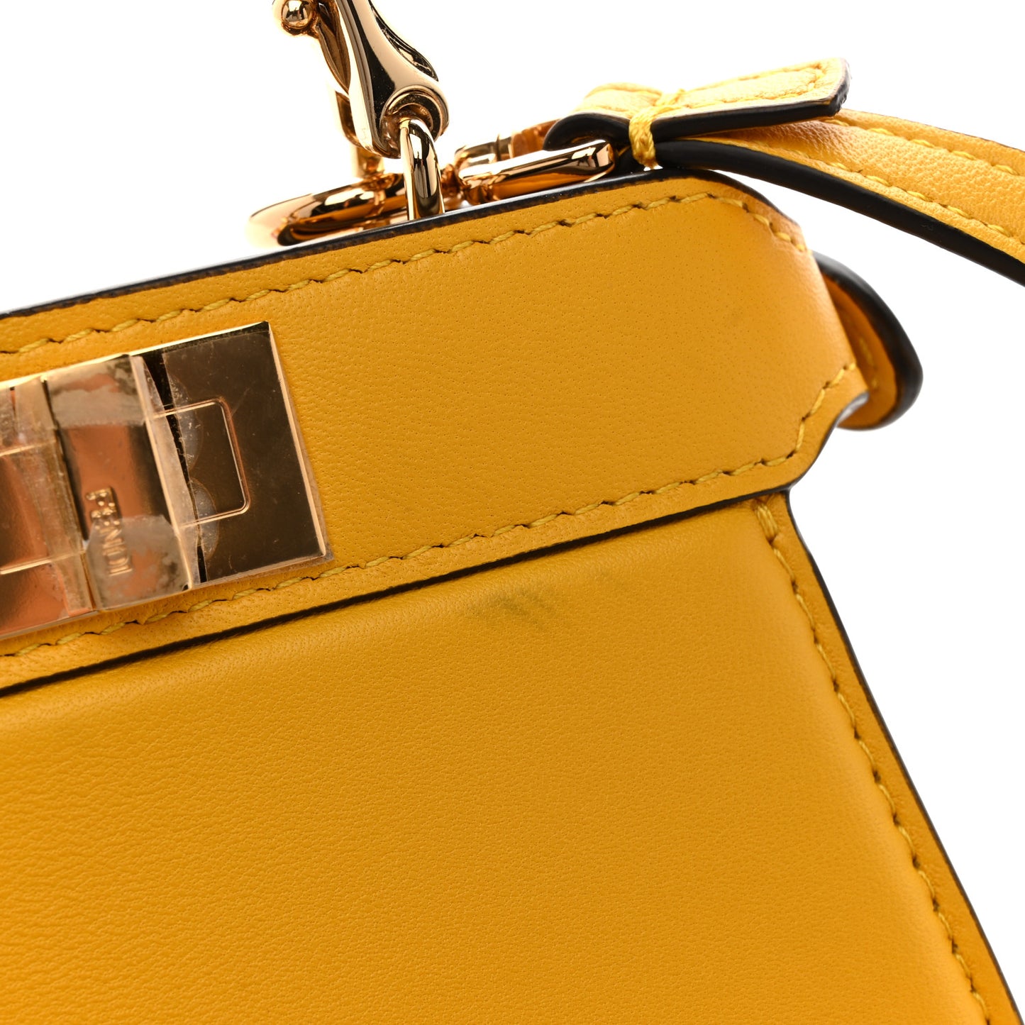 Shiny Nappa Nano Peekaboo Maxi Handle Satchel Mimosa