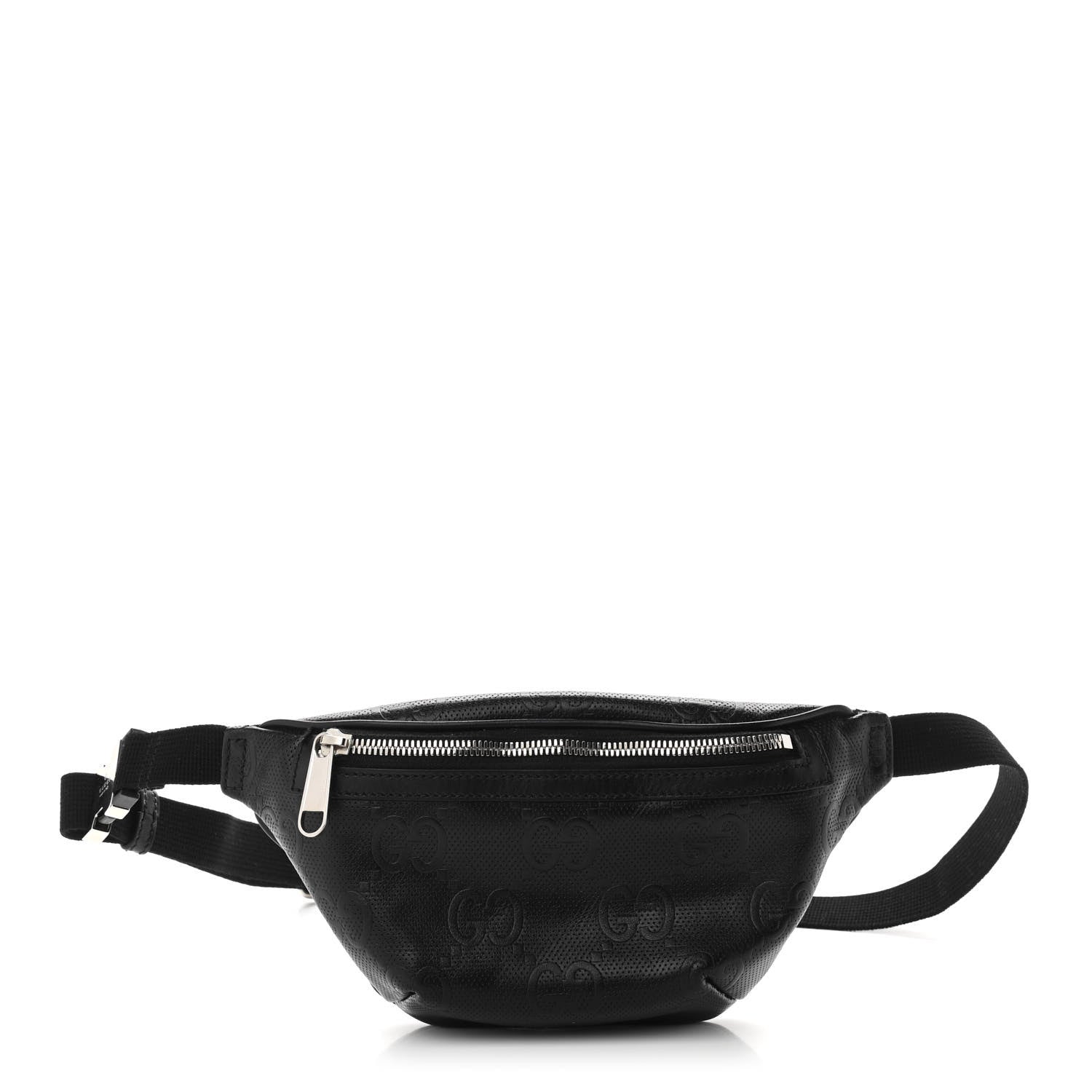 Gucci Calfskin GG Tennis Embossed Belt Bag Black 1 of 12