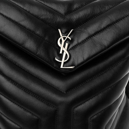 Saint Laurent Calfskin Y Quilted Monogram Medium Loulou Backpack Black 7 of 11