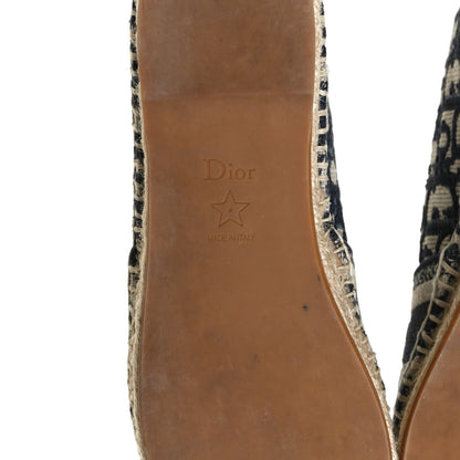 Christian Dior Oblique Embroidered Granville 15mm Espadrilles 38.5 Deep Blue 8 of 11