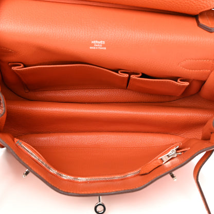 Hermes Taurillon Clemence Jypsiere 28 Orange 5 of 18