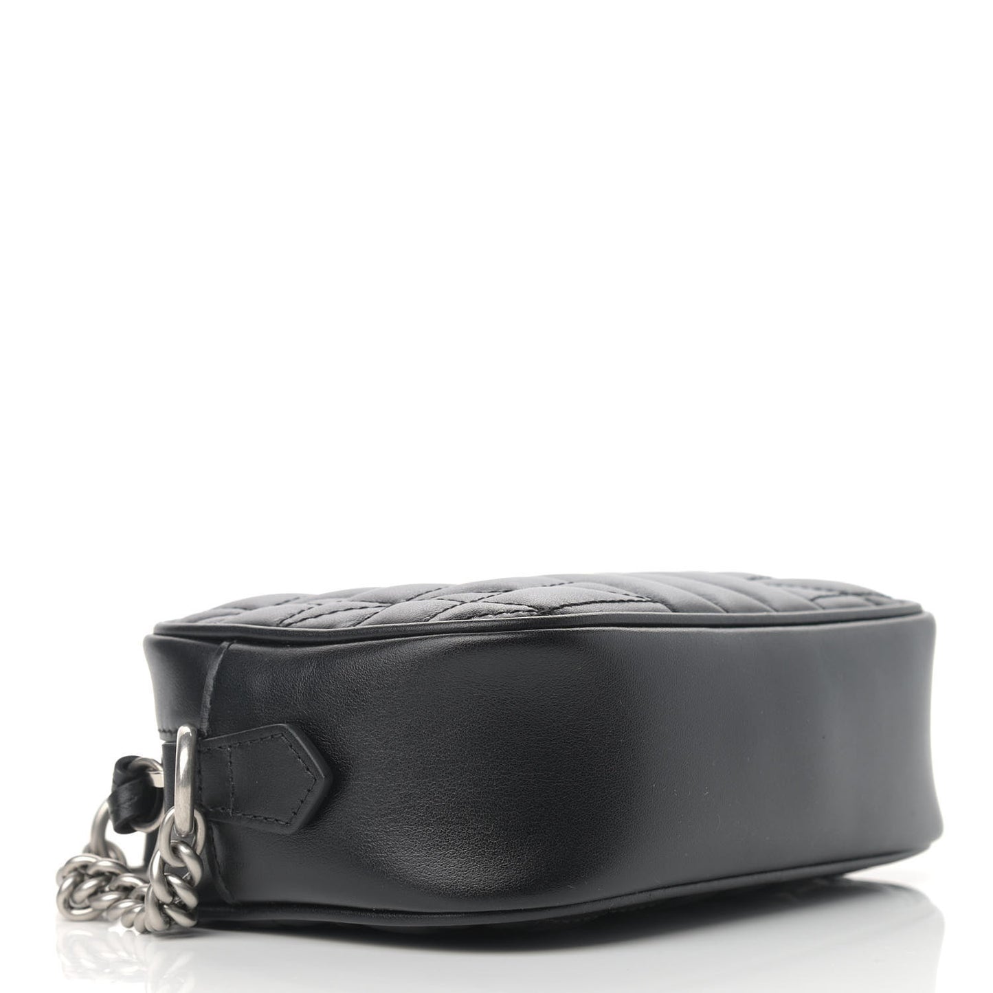 Calfskin Matelasse Aria Mini GG Marmont Chain Shoulder Bag Black
