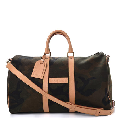 Louis Vuitton X SUPREME Monogram Camouflage Keepall Bandouliere 45 1 of 12