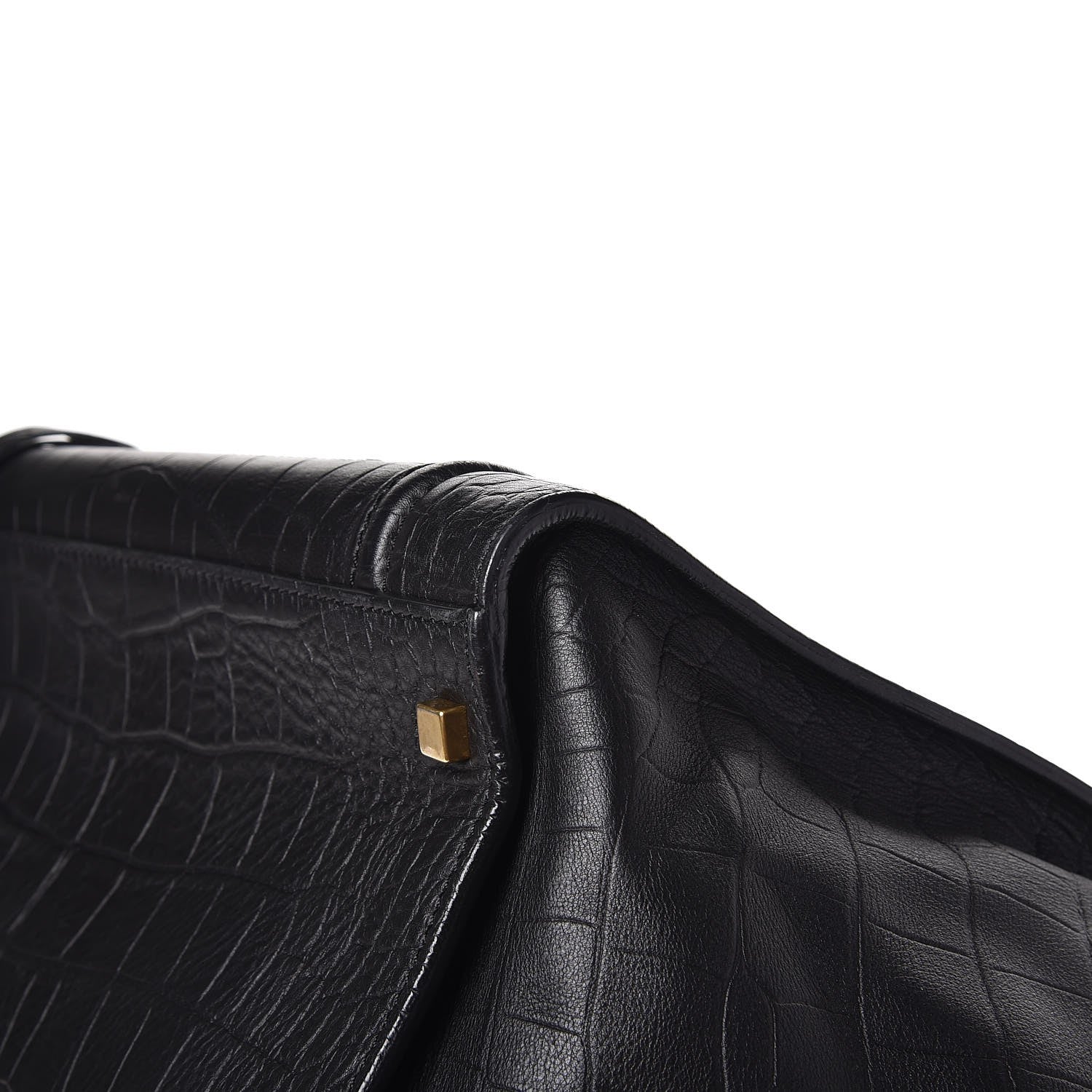 Celine Crocodile Embossed Calfskin Large Phantom Luggage Black 16 of 17