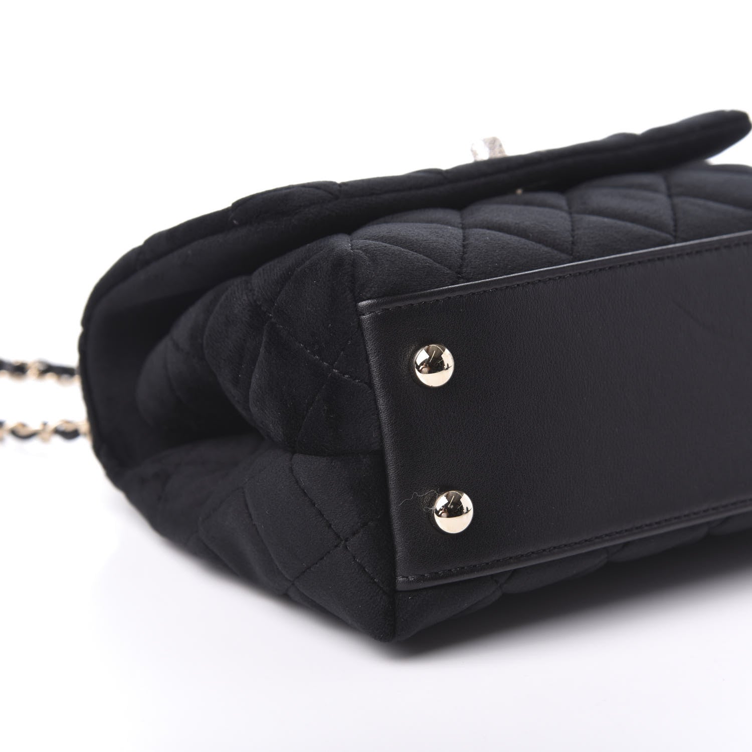 Chanel Velvet Crystal Quilted Extra Mini Coco Handle Flap Black 9 of 10