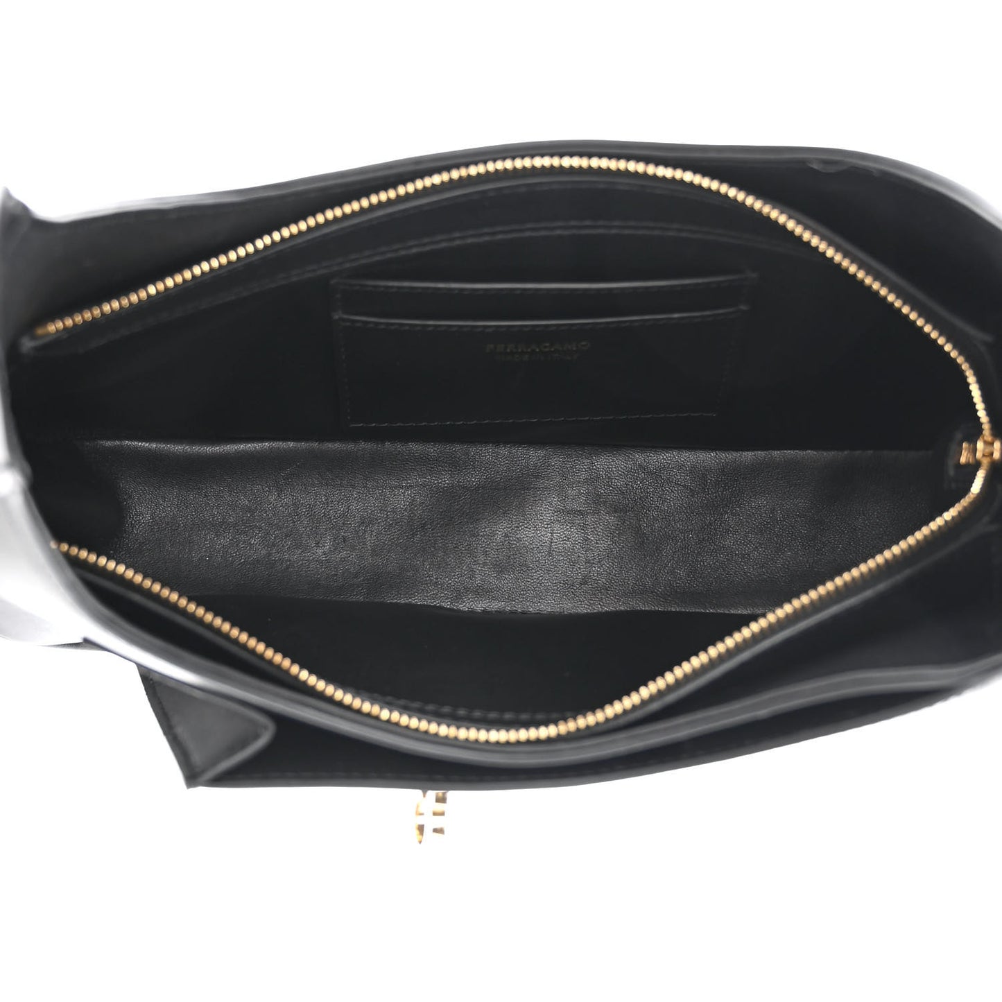 Soft Calfskin Gancini Hobo Black