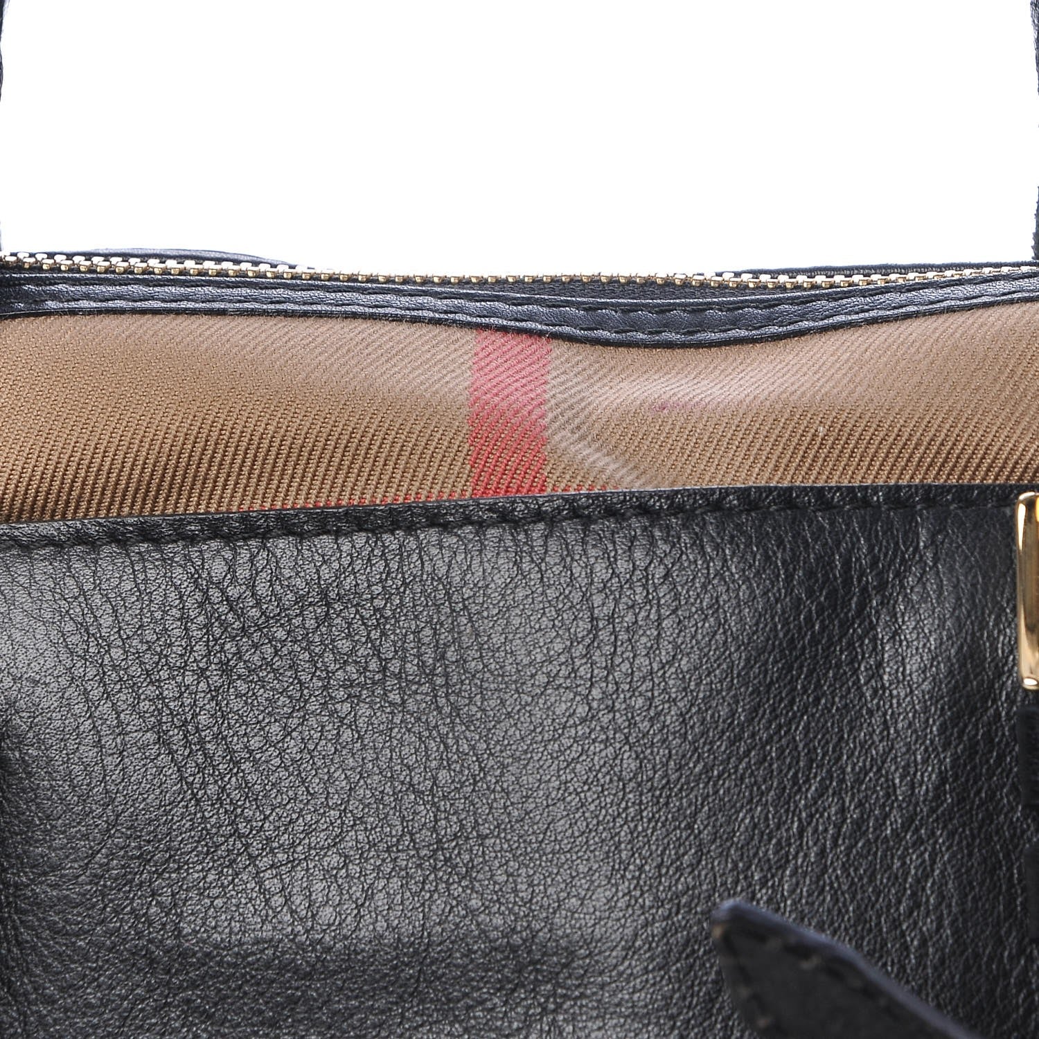 Burberry Calfskin House Check Small Salisbury Tote Black 10 of 10