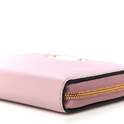 Mulberry Small Classic Grain Compact Zip Wallet Powder Pink 10 of 13