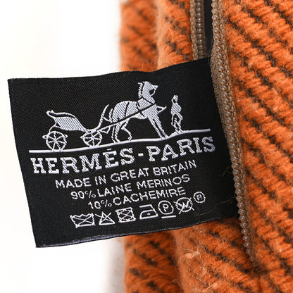 Hermes Wool Cashmere Avalon Pillow GM Ecru Potiron 3 of 3