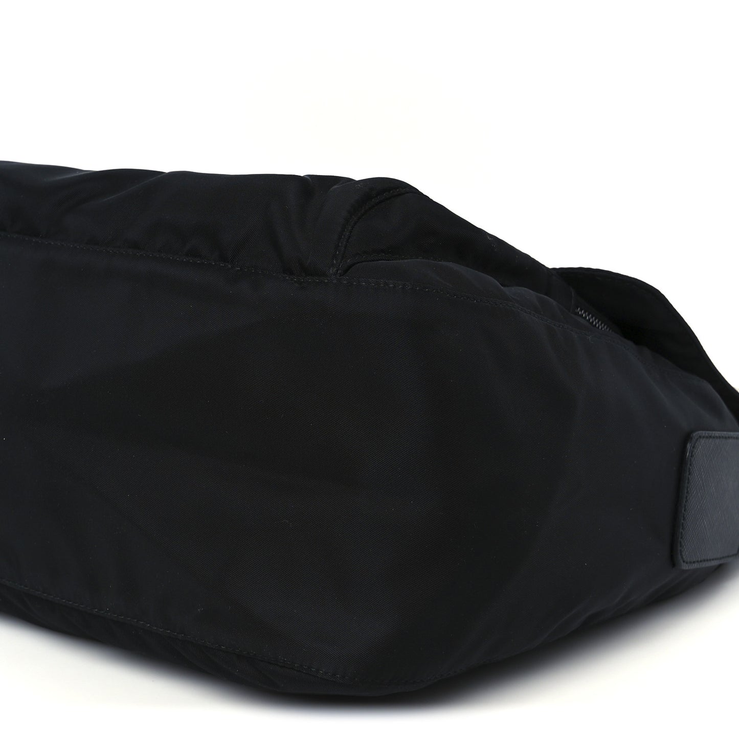 Tessuto Nylon Saffiano Double Buckle Messenger Shoulder Bag Black