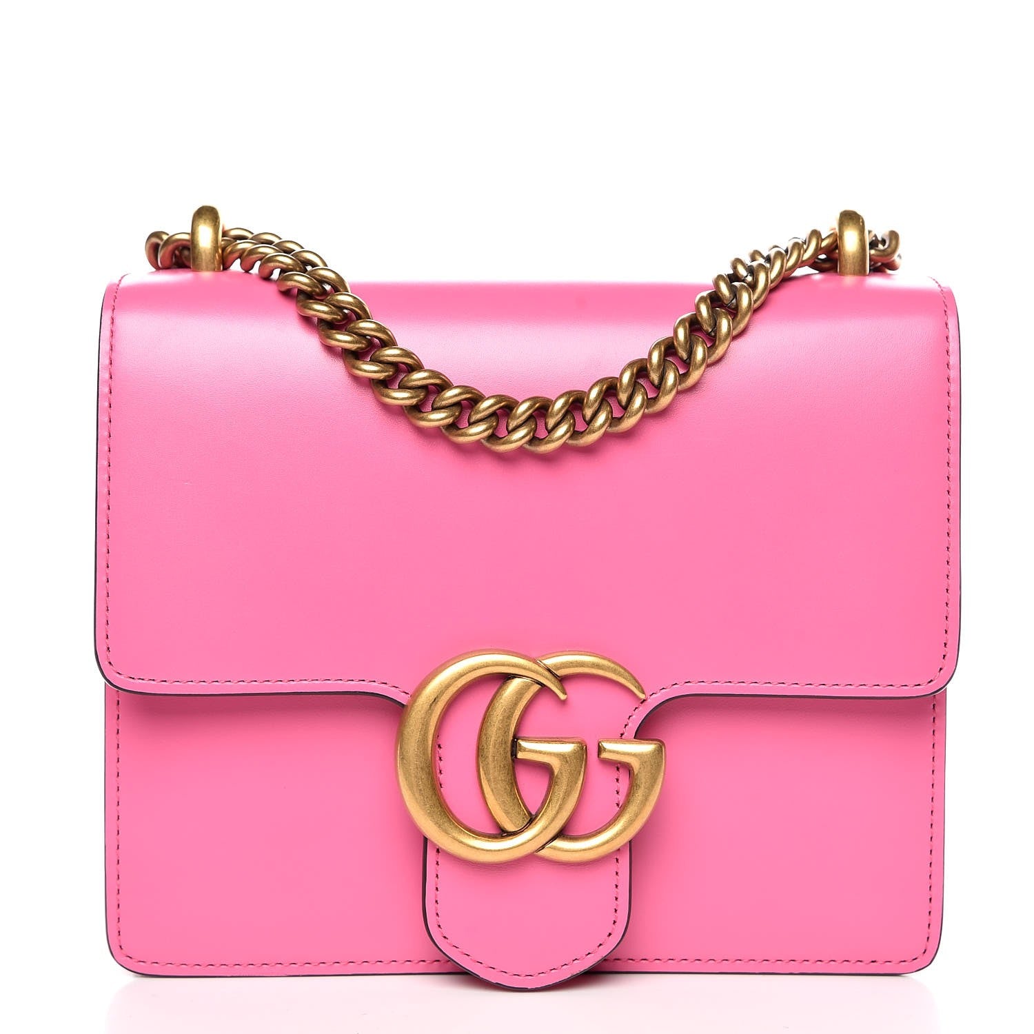 Gucci Knight Calfskin Small GG Marmont Chain Handle Bag Pink Tropical Flower 1 of 8