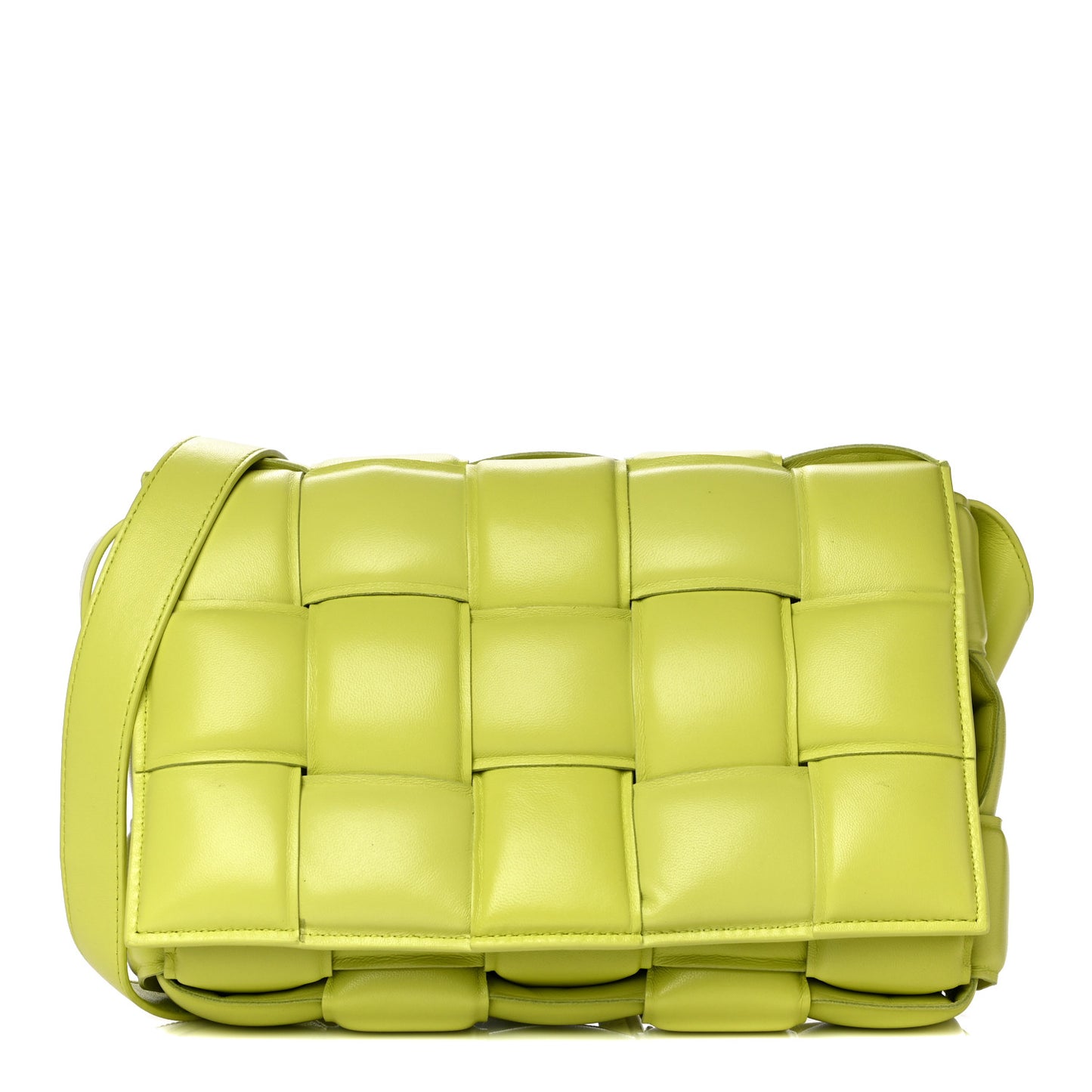 Nappa Maxi Intreccio Padded Cassette Crossbody Bag Seagrass