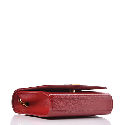 Saint Laurent Grain De Poudre Small Monogram Kate Satchel Red 4 of 14