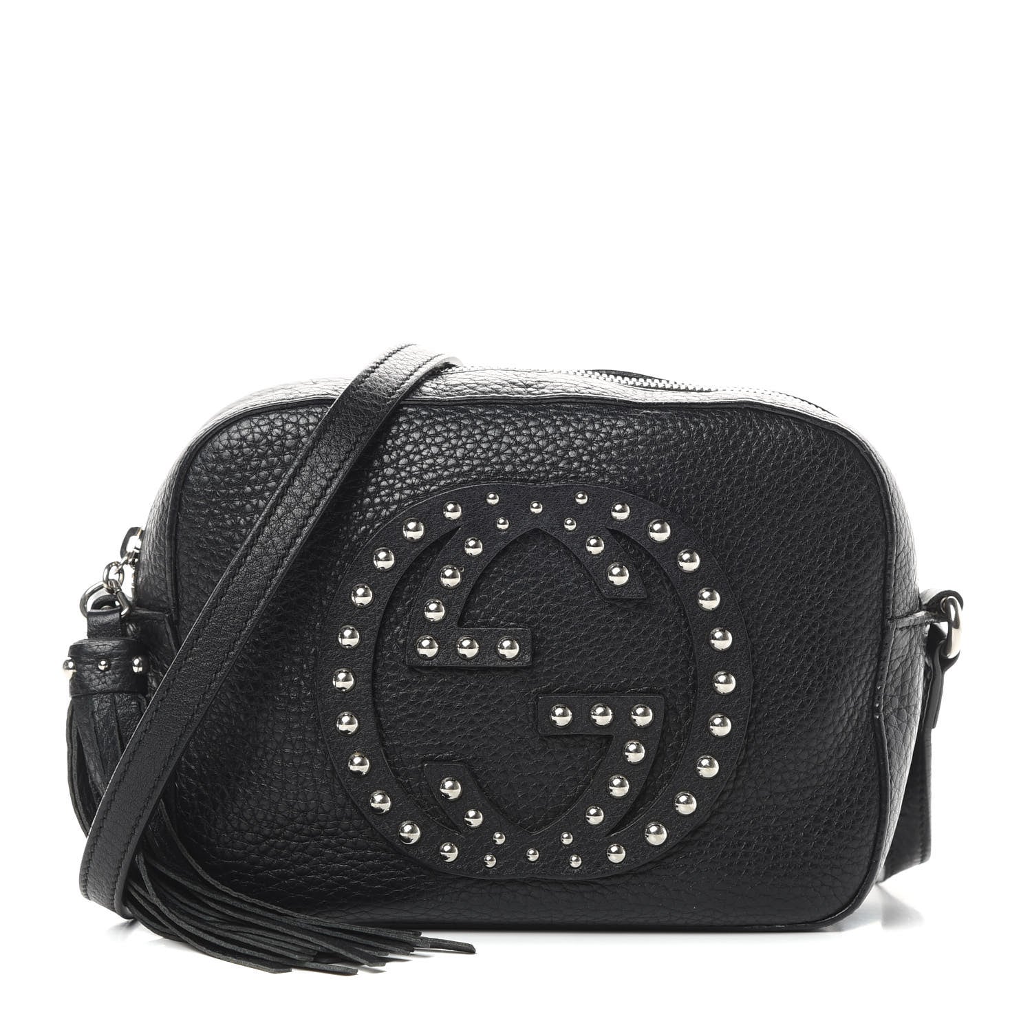 Gucci Pebbled Calfskin Studded Small Soho Disco Bag Black 1 of 14