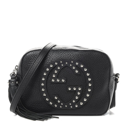 Gucci Pebbled Calfskin Studded Small Soho Disco Bag Black 1 of 14
