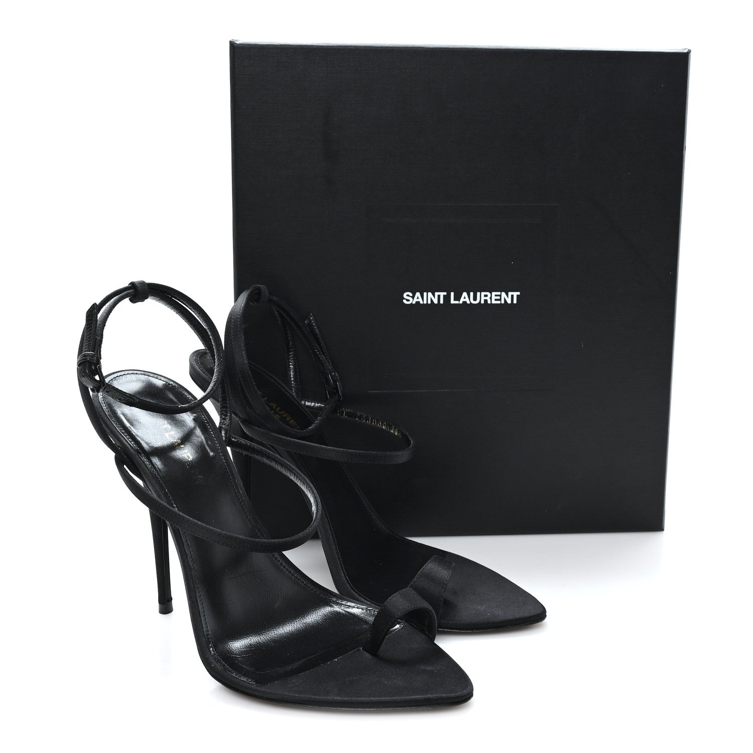 Saint Laurent Crepe Satin Dive 110 Mule Sandals 38 Black 10 of 10