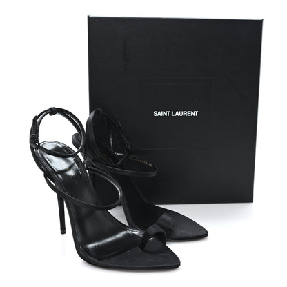 Saint Laurent Crepe Satin Dive 110 Mule Sandals 38 Black 10 of 10